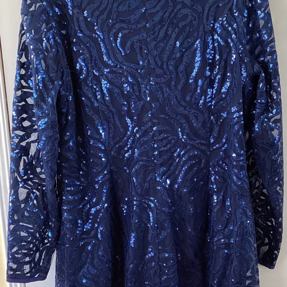 NEW Designer Navy blue sequin dress